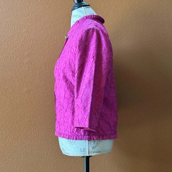 Eileen Fisher Pink Crinkled Silk Blouse/Light Jacket Small New Without Tags! - Picture 5 of 7